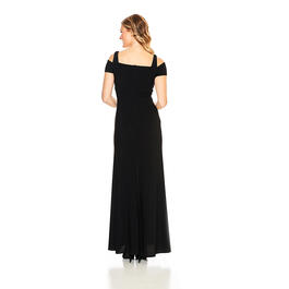 Womens Nightway Cold Shoulder Keyhole Neckline A-Line  Gown