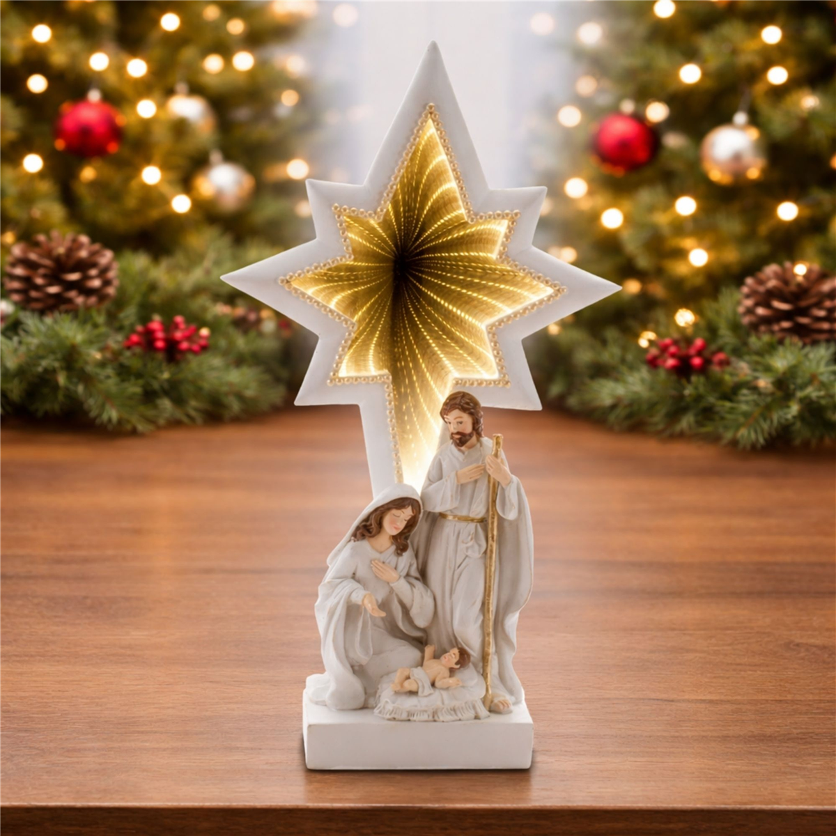 Melrose Holy Family Nativity with EkkoLight Star