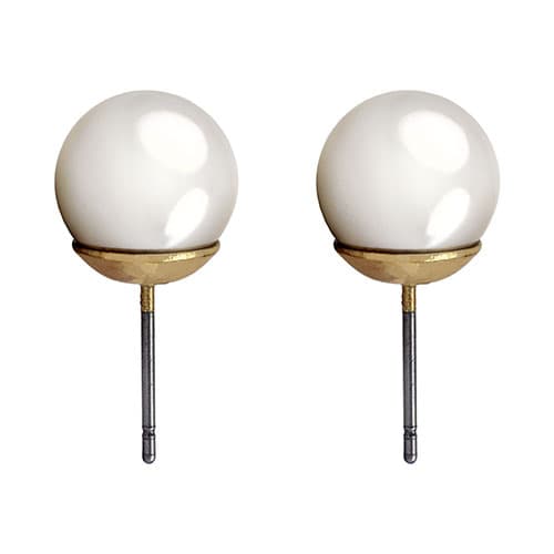 Roman Gold & Cream 10mm Pearl Earrings - image 