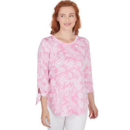 Plus Size Ruby Rd. Must Haves II Knit Paisley Print Top