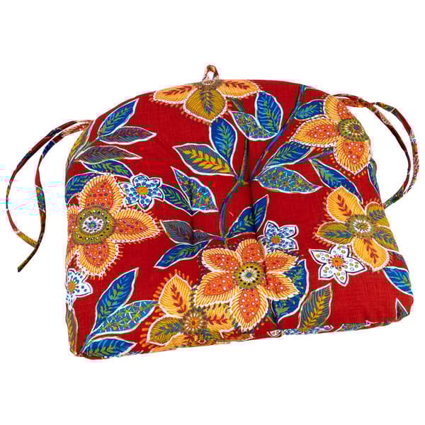 Jordan Manufacturing Floral Chair Cushion - Red - image 