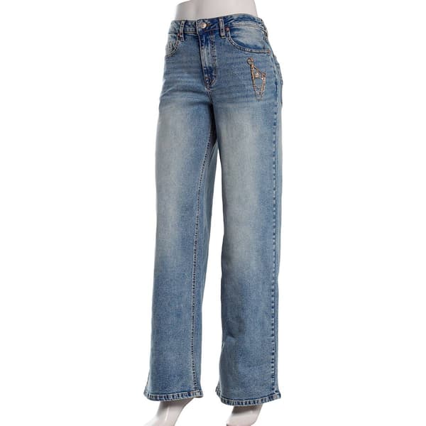 Juniors Madden Girl Ultra 90s Jeans with Pin Charms - image 