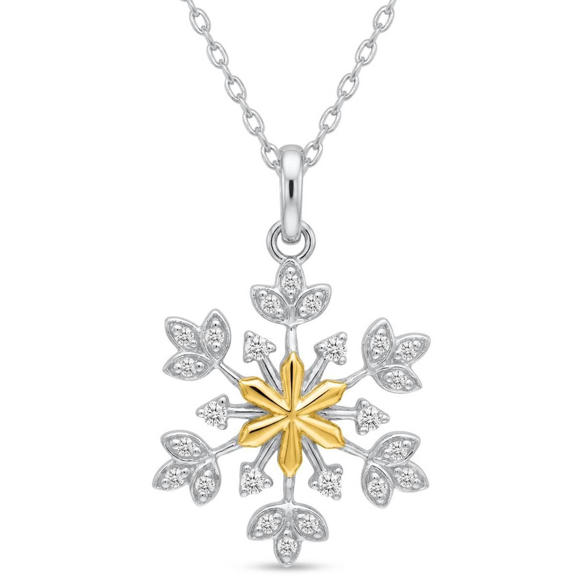 Nova Star(R) Sterling Silver Lab Grown Diamond Snowflake Pendant