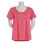 Plus Size HUE(R) Short Sleeve Scoop Neck Rosette Tee - image 1