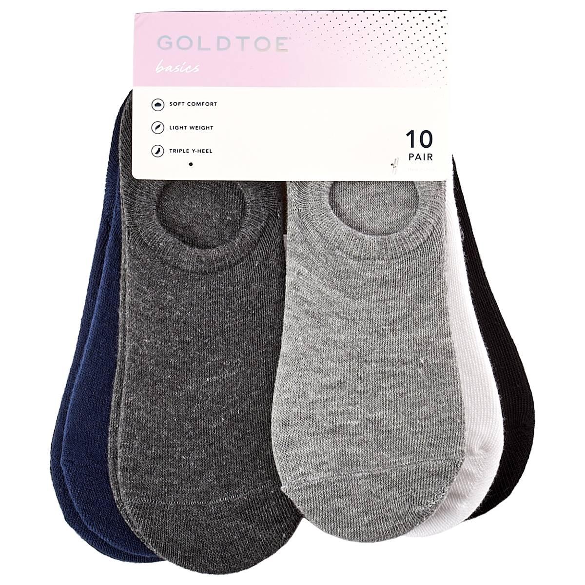 Womens Gold Toe® 10pk. Basic Invisible Triple Y Liner Socks