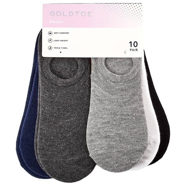 Womens Gold Toe(R) 10pk. Basic Invisible Triple Y Liner Socks - image 