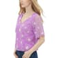 Womens NY Collection Short Sleeve Banded Hem Floral Blouse - image 3