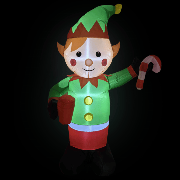 Northlight 4.25ft. Lighted Inflatable Elf Outdoor Christmas Decor