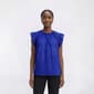 Womens Nicole Miller Cap Sleeves Solid Crinkle Blouse - image 1