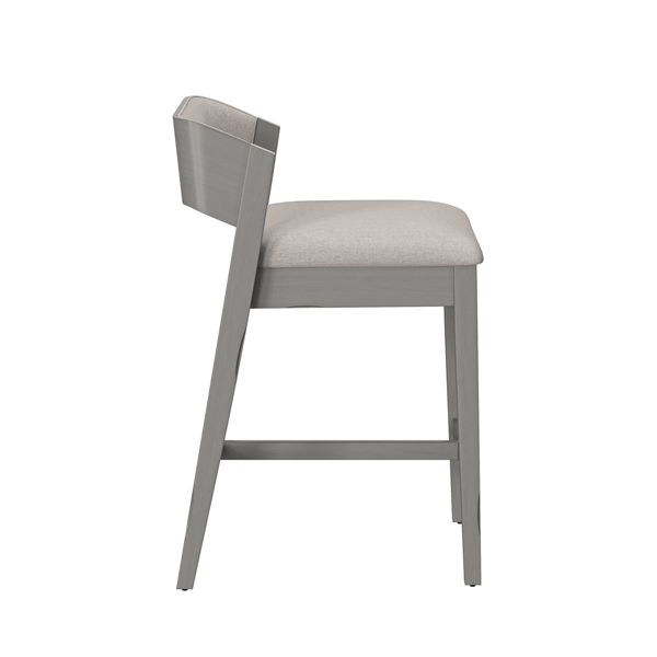 HH2 Home Dresden Grey Fabric Counter Height Stool