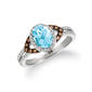 Le Vian Chocolatier(R) Sea Blue Aquamarine(R) & Diamond Cocktail Ring - image 1