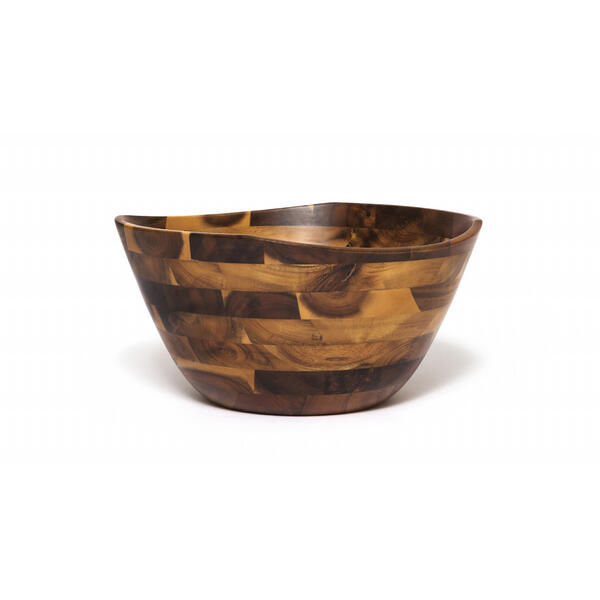 Lipper Acacia Large Wavy Rim Wooden Bowl - image 