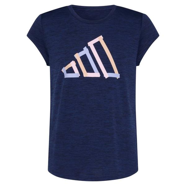 Girls (7-16) adidas® Cap Sleeve Slim Fit Mélange Emblem Tee