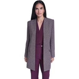 Womens Calvin Klein Long Sleeve 2 Pocket Marled Open Jacket