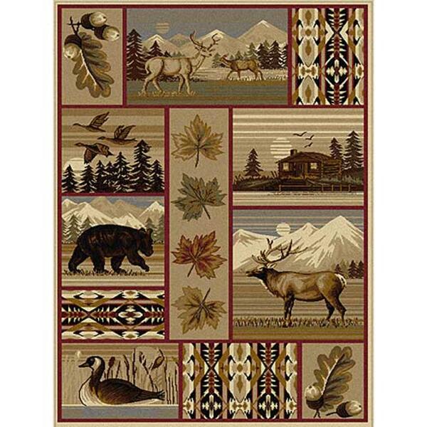 Tayse Nature Scenic Wildlife Lodge Area Rug - Multi - image 