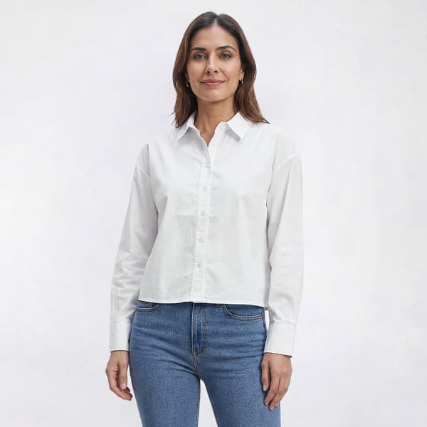 Womens Zac & Rachel Long Sleeve Solid Casual Button Down - image 