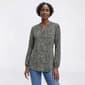Womens Anne Klein Long Sleeve Abstract Split Neck Blouse - image 1