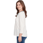 Petite Ruby Rd. Fall Flair Split Neck Geometric Embroidery Blouse - image 4