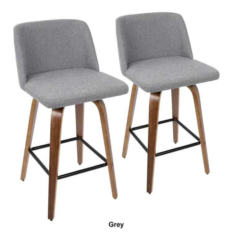 LumiSource Toriano Mid-Century Modern Counter Stools - Set of 2
