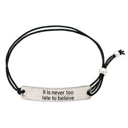 KIS&#40;R&#41; Silver Plated It's Never Too Late To Believe Bracelet