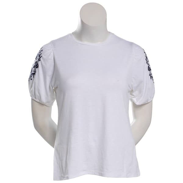 Womens French Laundry Elbow Jacquard Vine Sleeve Solid Blouse