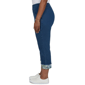 Petite Alfred Dunner Indigo Girls Floral Hem Pull On Jeans - image 4