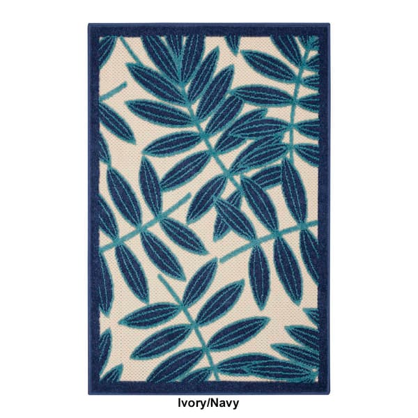 Nourison Aloha Large Leaf Print Indoor/Outdoor Area Rug