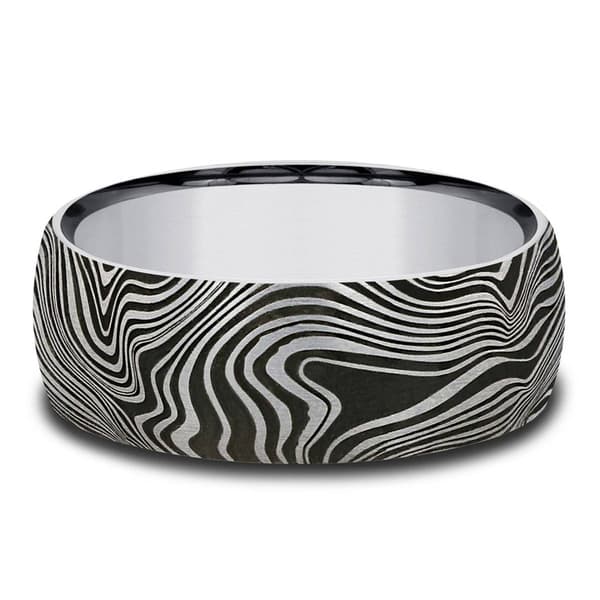 Mens Endless Affection&#8482; 8mm Tungsten Marble Wedding Band
