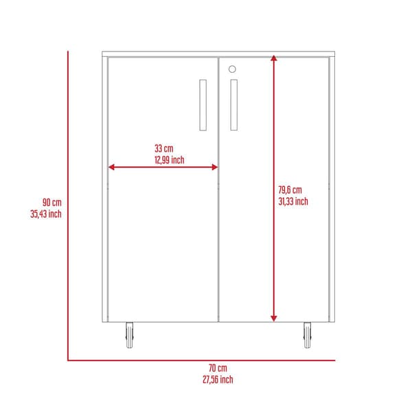 FM FURNITURE Lewis Black Wengue Storage Cabinet Base