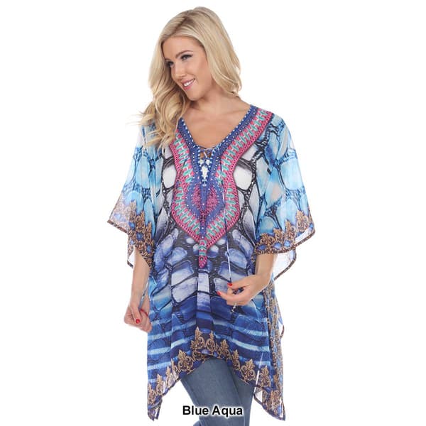 Womens White Mark Yellow Leopard Abstract Poncho