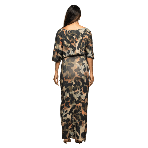 Womens 24/7 Comfort Apparel Green Abstract Maternity Maxi Dress