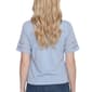 Womens NY Collection Short Sleeve Eyelet Trim Tie Front Blouse - image 2