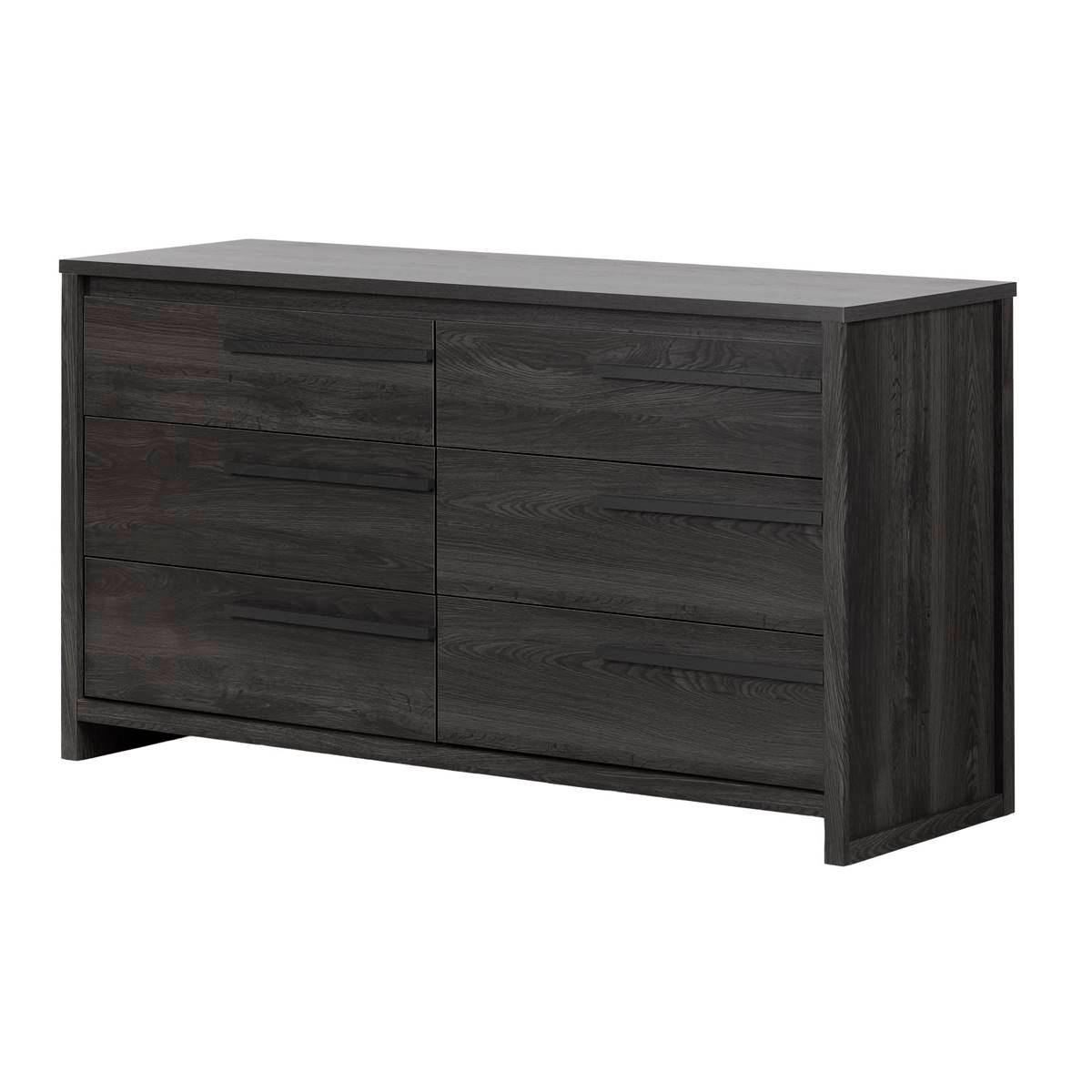 South Shore Lensky Grey Oak 6-Drawer Double Dresser