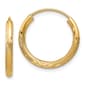 Gold Classics&#40;tm&#41; 18mm. 14kt Satin Diamond Cut Hoop Earrings - image 1