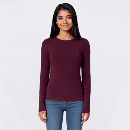 Juniors Derek Heart Long Sleeve Double Layer Hourglass Tee
