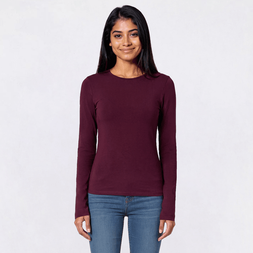Juniors Derek Heart Long Sleeve Double Layer Hourglass Tee