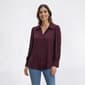 Womens Adrianna Papell Long Puff Sleeve Ruffle Trim Blouse - image 2