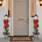 Puleo International 4ft. Pre-Lit Adorned Lamp Post Set of 2 - image 2