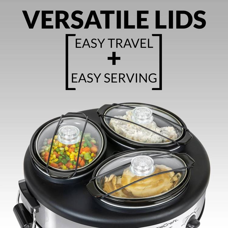 HomeCraft 1.5qt. Triple Slow Cooker