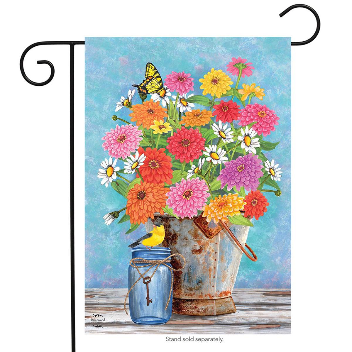 Briarwood Lane Zinnias Garden Flag