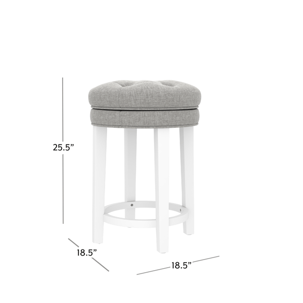 HH2 Home Krauss Grey Backless Swivel Counter Height Stool