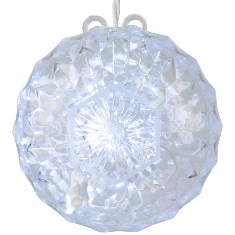 Northlight Seasonal Clear LED Hanging Crystal Sphere Décor