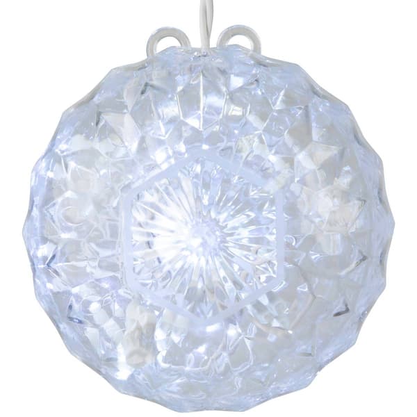 Northlight Seasonal Clear LED Hanging Crystal Sphere Décor