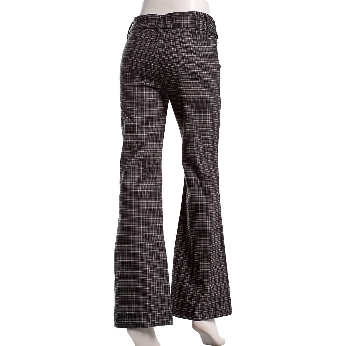 Juniors Zoe & Phoebe Plaid Millennium Bootcut Belted Pants