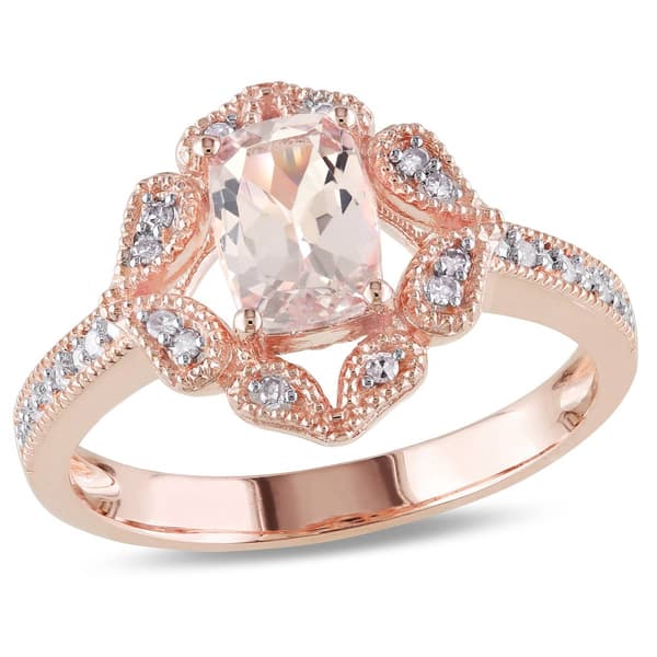 Gemstone Classics&#40;tm&#41; 10kt. Rose Gold Morganite Vintage Ring