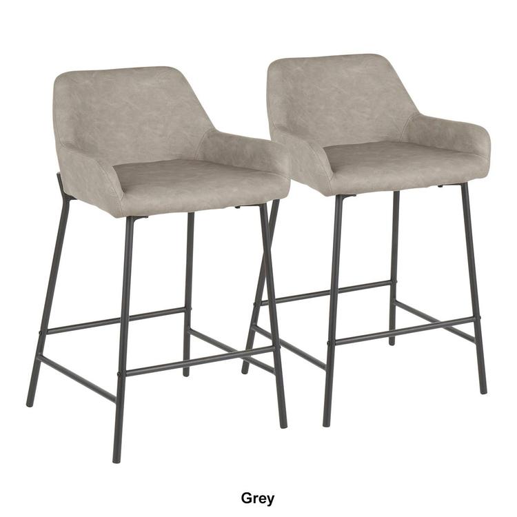LumiSource Daniella Industrial Counter Stools - Set of 2