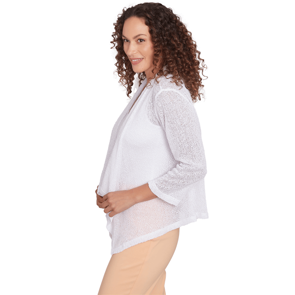 Womens Hearts of Palm Essentials Open Front Drape Cardigan