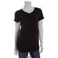 Womens Times Two Short Sleeve Side Ruched V-Neck Maternity Tee - image 3