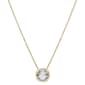 Gold Plated Lab Grown White Sapphire Center Stone Pendant - image 1