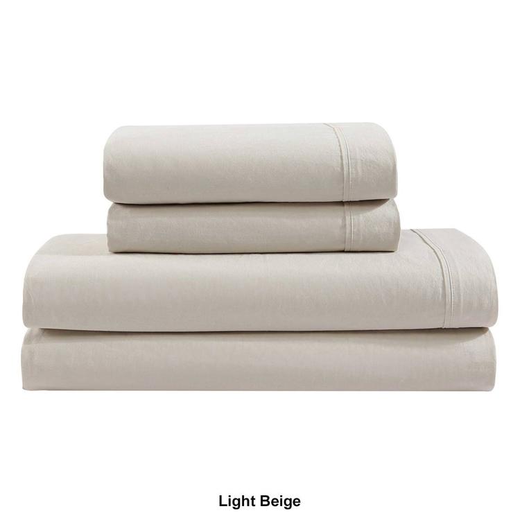 Calvin Klein Washed Percale Cotton 4pc. 200 TC Sheet Set